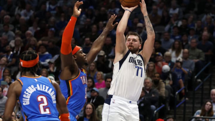 Luka Doncic #77 of the Dallas Mavericks (Photo by Tim Heitman/Getty Images)