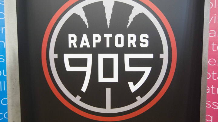 MISSISSAUGA, ON – JUNE 29: Logo for the new D-League Development team to play in Mississauga. The NBA Development League and MLSE announced that the Toronto Raptors have the right to own and operate the new D-League team called the Raptors 905. (Bernard Weil/Toronto Star via Getty Images)
