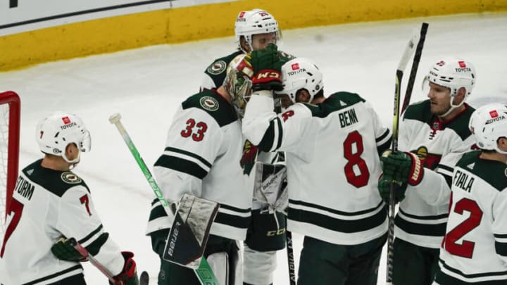 The Minnesota Wild celebrate a shutout of the Chicago Blackhawks on Wednesday and a sixth-straight win heading into the All-Star Game break.(David Banks-USA TODAY Sports)