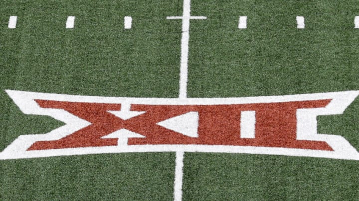 AUSTIN, TEXAS - APRIL 23: A Big 12 logo is seen on the turf during the Orange-White Spring Game at Darrell K Royal-Texas Memorial Stadium on April 23, 2022 in Austin, Texas. (Photo by Tim Warner/Getty Images) AUSTIN, TEXAS - APRIL 23: A Big 12 logo is seen on the turf during the Orange-White Spring Game at Darrell K Royal-Texas Memorial Stadium on April 23, 2022 in Austin, Texas. (Photo by Tim Warner/Getty Images)