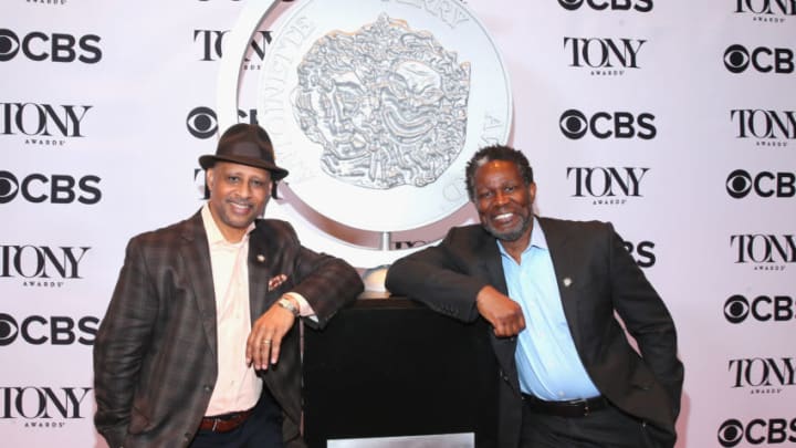 NEW YORK, NY - MAY 03: Nominees Ruben Santiago-Hudson and John Douglas Thompson (R) attends the 2017 Tony Awards Meet The Nominees Press Junket at the Sofitel New York on May 3, 2017 in New York City. (Photo by Jemal Countess/Getty Images for Tony Awards Productions)