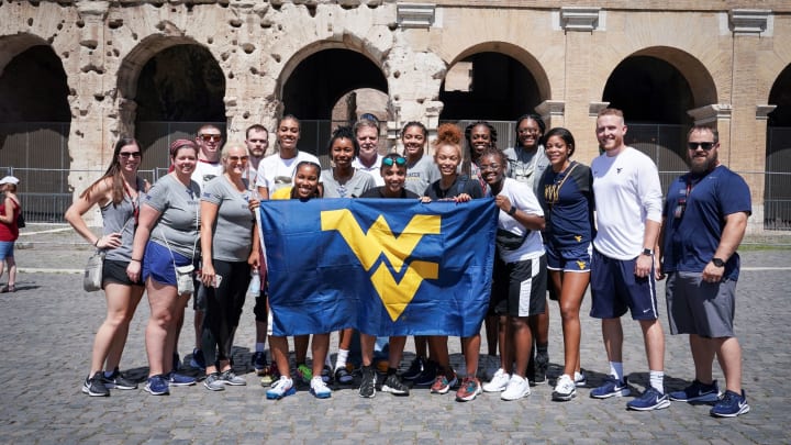 West Virginia on its overseas trip. (photo courtesy of West Virginia Athletics.)
