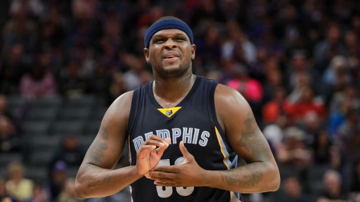 Mar 27, 2017; Sacramento, CA, USA; Memphis Grizzlies forward Zach Randolph (50) during the third quarter against the Sacramento Kings at Golden 1 Center. The Kings defeated the Grizzlies 91-90. Mandatory Credit: Sergio Estrada-USA TODAY Sports