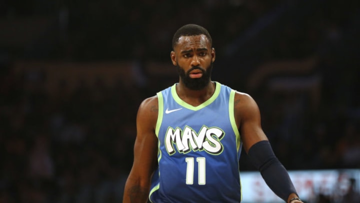 LOS ANGELES, CALIFORNIA - DECEMBER 01: Tim Hardaway Jr. #11 of the Dallas Mavericks looks on during a game against the Los Angeles Lakers at Staples Center on December 01, 2019 in Los Angeles, California. NOTE TO USER: User expressly acknowledges and agrees that, by downloading and or using this photograph, User is consenting to the terms and conditions of the Getty Images License Agreement. (Photo by Katharine Lotze/Getty Images)