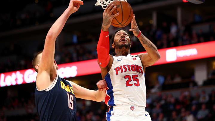 DENVER, CO – FEBRUARY 25: Derrick Rose #25 of the Detroit Pistons. (Photo by Jamie Schwaberow/Getty Images)