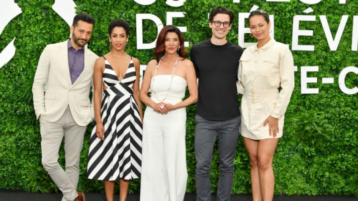 MONTE-CARLO, MONACO - JUNE 15: (L-R) Cas Anvar, Dominique Tipper, Shohreh Aghdashloo, Steven Strait and Frankie Adams from the serie "The Expanse" attend the 59th Monte Carlo TV Festival : Day Two on June 15, 2019 in Monte-Carlo, Monaco. (Photo by Pascal Le Segretain/Getty Images)