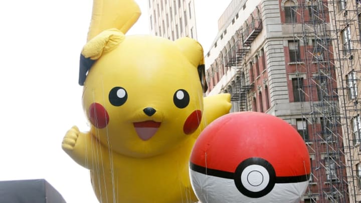 NEW YORK, NY - NOVEMBER 22: The Pikachu Pokemon balloons are seen during the 86th Annual Macy's Thanksgiving Day Parade on November 22, 2012 in New York City. (Photo by Mike Lawrie/Getty Images)