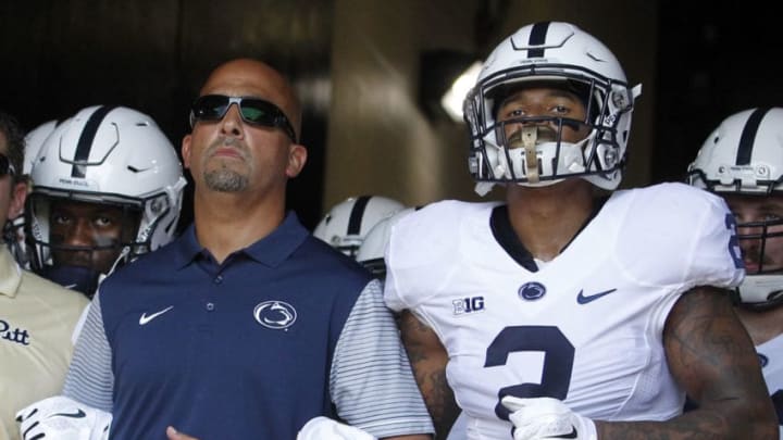 PITTSBURGH, PA - SEPTEMBER 10: Head coach James Franklin and Marcus Allen