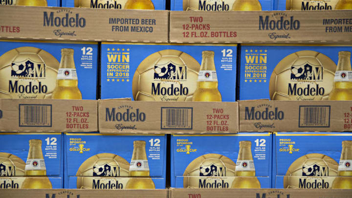 Cases of Constellation Brands Inc. Modelo beer sit on a pallet for delivery at the Euclid Beverage LLC warehouse in Peru, Illinois, U.S., on Tuesday, June 27, 2017. Constellation Brands Inc. is scheduled to release earning figures on June 29. Photographer: Daniel Acker/Bloomberg via Getty Images