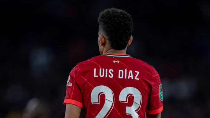 Luis Diaz of Liverpool (Photo by Sebastian Frej/MB Media/Getty Images)
