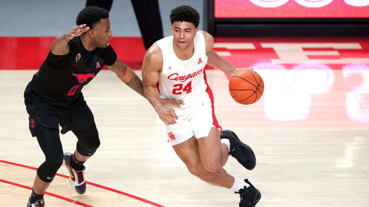 Quentin Grimes #24 of the Houston Cougars. (Photo by Carmen Mandato/Getty Images)