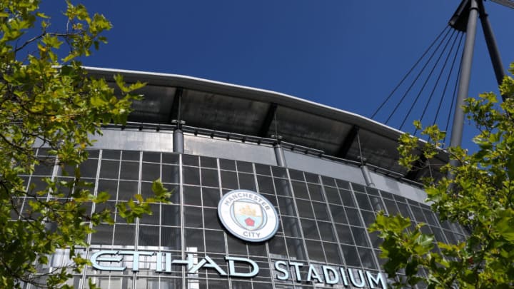 MANCHESTER, ENGLAND - SEPTEMBER 02: General view outside the stadium prior to the Premier League