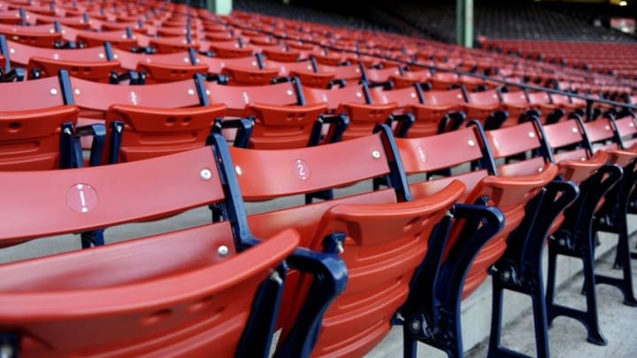 Apr 20, 2016; Boston, MA, USA; A general view of the box seats at Fenway Park prior to a game between the Boston Red Sox and Tampa Bay Rays. Mandatory Credit: Bob DeChiara-USA TODAY Sports