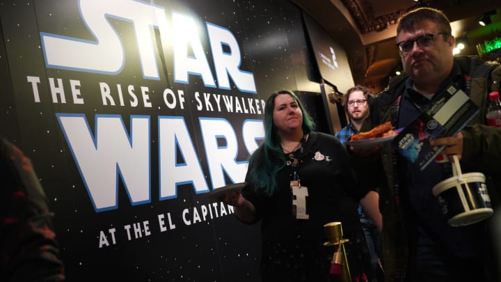 HOLLYWOOD, CALIFORNIA – DECEMBER 19: A “Star Wars: The Rise Of Skywalker” sign at the “Star Wars” Marathon hosted by Nerdist on December 19, 2019 in Hollywood, California. (Photo by JC Olivera/Getty Images).