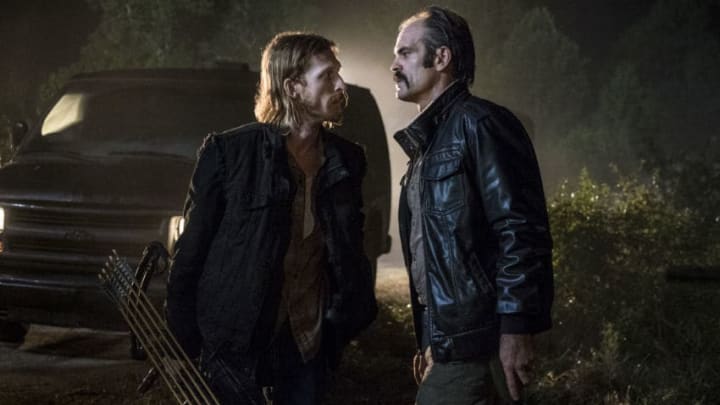 Austin Amelio as Dwight, Steven Ogg as Simon - The Walking Dead _ Season 8, Episode 13 - Photo Credit: Gene Page/AMC