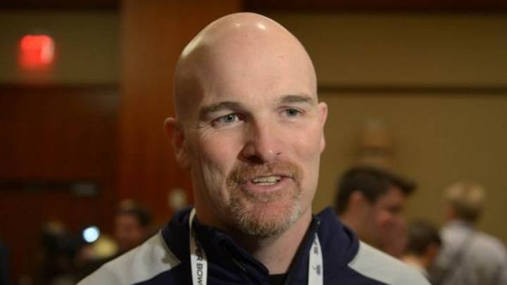 Jan 30, 2014; Jersey City, NJ, USA; Seattle Seahawks defensive coordinator Dan Quinn at a press conference at The Westin in advance of Super Bowl XLVIII. Mandatory Credit: Kirby Lee-USA TODAY Sports Jan 30, 2014; Jersey City, NJ, USA; Seattle Seahawks defensive coordinator Dan Quinn at a press conference at The Westin in advance of Super Bowl XLVIII. Mandatory Credit: Kirby Lee-USA TODAY Sports