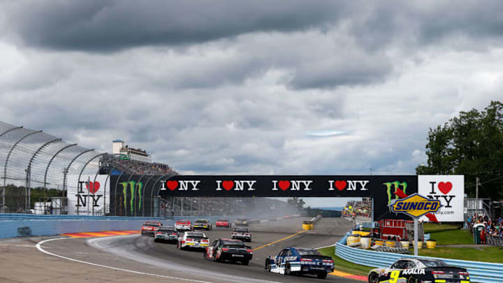 WATKINS GLEN, NY - AUGUST 05: William Byron, driver of the #9 AXALTA/Progressive Powder Coating Inc. Chevrolet, drives during the NASCAR XFINITY Series Zippo 200 at The Glen at Watkins Glen International on August 5, 2017 in Watkins Glen, New York. (Photo by Jonathan Ferrey/Getty Images)