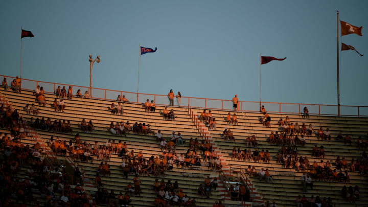 Fans watch from the upper stands during a game at Neyland Stadium in Knoxville, Tenn. on Thursday, Sept. 2, 2021.Kns Tennessee Bowling Green Football