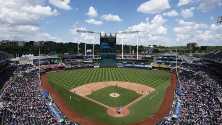 KANSAS CITY, MO - JUNE 16: General view from the upper level as the Houston Astros play against the Kansas City Royals at Kauffman Stadium on June 16, 2018 in Kansas City, Missouri. The Astros won 10-2. (Photo by Joe Robbins/Getty Images)