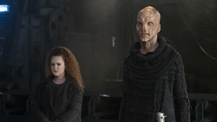 Pictured (l-r): Mary Wiseman as Tilly and Doug Jones as Saru; of the the CBS All Access series STAR TREK: DISCOVERY. Photo Cr: Michael Gibson/CBS ©2020 CBS Interactive, Inc. All Rights Reserved.