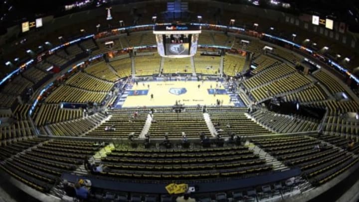 Apr 29, 2015; Memphis, TN, USA; General view prior to game five of the first round of the NBA Playoffs between the Memphis Grizzlies and the Portland Trailblazers at FedEx Forum. Mandatory Credit: Nelson Chenault-USA TODAY Sports