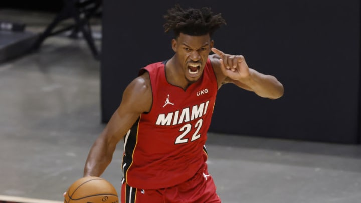 Jimmy Butler #22 of the Miami Heat in action against the Washington Wizards(Photo by Michael Reaves/Getty Images)