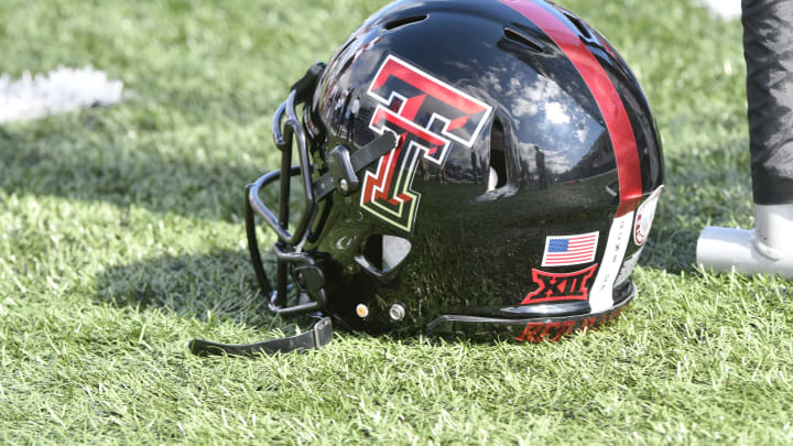 A Texas Tech Red Raiders helmet (Photo by Ed Zurga/Getty Images) *** Local Caption ***