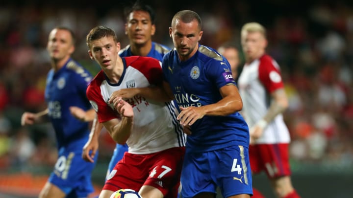 HONG KONG – JULY 19: Danny Drinkwater of Leicester City battela with Sam Field of West Bromwich Albion during the Premier League Asia Trophy match between Leicester City and West Bromwich Albion at Hong Kong Stadium on July 19, 2017 in Hong Kong, Hong Kong. (Photo by Stanley Chou/Getty Images)