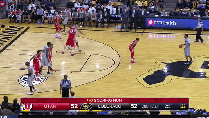 Utah @ Colorado - Poeltl good defense on drive, big block on Scott