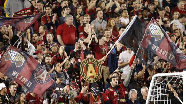 ATLANTA, GA - MARCH 05: The Atlanta United fans cheer during the game against the New York Red Bulls at Bobby Dodd Stadium on March 5, 2017 in Atlanta, Georgia. (Photo by Mike Zarrilli/Getty Images)
