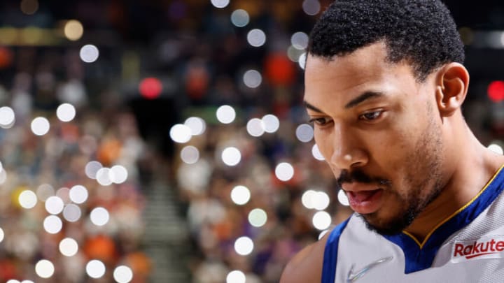 PHOENIX, ARIZONA - DECEMBER 25: Otto Porter Jr. #32 of the Golden State Warriors walks on the court before the NBA game against the Phoenix Suns at Footprint Center on December 25, 2021 in Phoenix, Arizona. The Warriors defeated the Suns 116-107. NOTE TO USER: User expressly acknowledges and agrees that, by downloading and or using this photograph, User is consenting to the terms and conditions of the Getty Images License Agreement. (Photo by Christian Petersen/Getty Images)