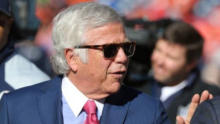 Jan 19, 2014; Denver, CO, USA; New England Patriots owner Robert Kraft prior to the game against the Denver Broncos for the 2013 AFC Championship game at Sports Authority Field at Mile High. Mandatory Credit: Matthew Emmons-USA TODAY Sports Jan 19, 2014; Denver, CO, USA; New England Patriots owner Robert Kraft prior to the game against the Denver Broncos for the 2013 AFC Championship game at Sports Authority Field at Mile High. Mandatory Credit: Matthew Emmons-USA TODAY Sports