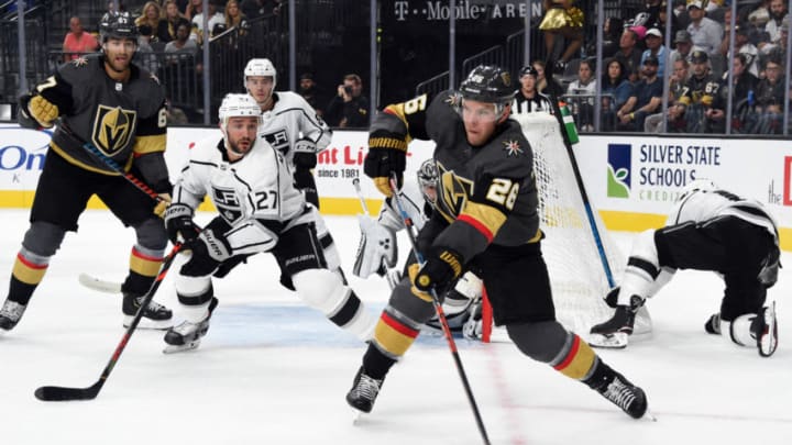 LAS VEGAS, NEVADA - SEPTEMBER 27: Paul Stastny #26 of the Vegas Golden Knights skates during the first period against the Los Angeles Kings at T-Mobile Arena on September 27, 2019 in Las Vegas, Nevada. (Photo by David Becker/NHLI via Getty Images)