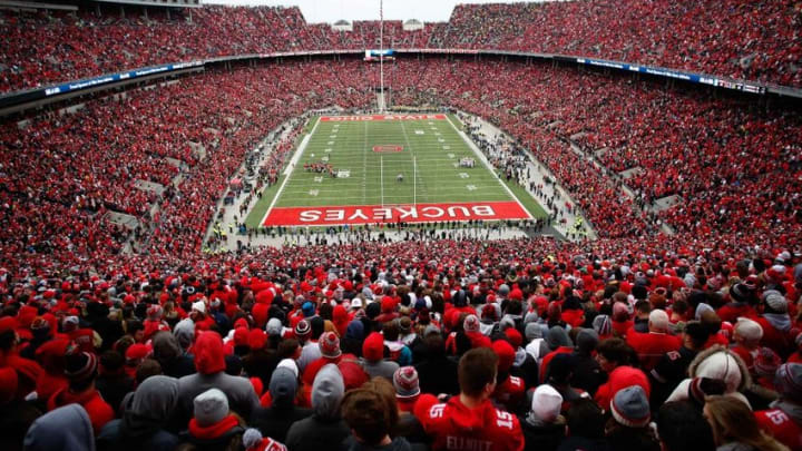 Nov 26, 2016; Columbus, OH, USA; General view of Ohio Stadium while hosting the largest crowd in stadium history against the Michigan Wolverines in 2016. Ohio State won 30-27. Mandatory Credit: Joe Maiorana-USA TODAY Sports
