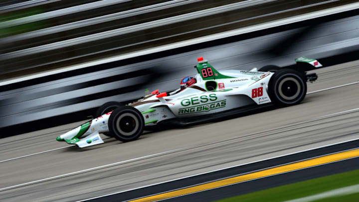 FORT WORTH, TEXAS - JUNE 07: Colton Herta of the United States, driver of the #88 GESS Capstone Honda, practices for the NTT IndyCar Series - DXC Technology 600 at Texas Motor Speedway on June 07, 2019 in Fort Worth, Texas. (Photo by Jared C. Tilton/Getty Images)