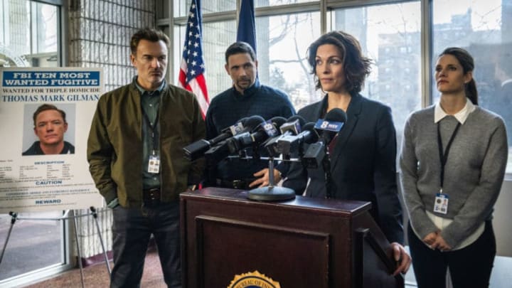 "Most Wanted" -- OA and Maggie team up with members of the FBI's Fugitives Department to track down a person wanted for murder who is also on America's top 10 most wanted list, on FBI, Tuesday, April 2 (9:00-10:00 PM, ET/PT) on the CBS Television Network. Guest stars include Julian McMahon as FBI Agent Jess Lacroix; Kellan Lutz as FBI Agent Crosby; Roxy Steinberg as FBI Agent Sheryll Barnes; Keisha Castle-Hughes as FBI Analyst Hana Gibson; Nathanial Arcand as FBI Agent Clinton Skye; and Alana De La Garza as Assistant Agent in Charge Isobel Castille Pictured (L-R) Julian McMahon as FBI Agent Jess Lacroix, Jeremy Sisto as Jubal Valentine, Alana De La Garza as Assistant Special Agent in Charge Isobel Castille and Missy Peregrym as Special Agent Maggie Bell Photo: Michael Parmelee/CBS ÃÂ©2019 CBS Broadcasting, Inc. All Rights Reserved