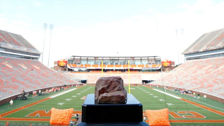 CLEMSON, SC – SEPTEMBER 7: A general view of Howards Rock in Memorial Stadium prior to the game between the Clemson Tigers and South Carolina State Bulldogs on September 7, 2013 in Clemson, South Carolina. (Photo by Tyler Smith/Getty Images)
