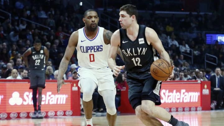 LOS ANGELES, CA - MARCH 4: Joe Harris #12 of the Brooklyn Nets handles the ball against the LA Clippers on March 4, 2018 at STAPLES Center in Los Angeles, California. NOTE TO USER: User expressly acknowledges and agrees that, by downloading and/or using this photograph, user is consenting to the terms and conditions of the Getty Images License Agreement. Mandatory Copyright Notice: Copyright 2018 NBAE (Photo by Chris Elise/NBAE via Getty Images)