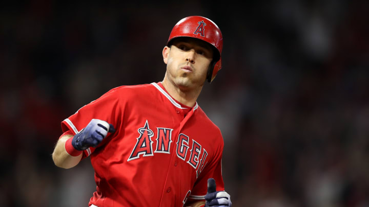 ANAHEIM, CA – JUNE 06: Ian Kinsler #3 of the Los Angeles Angels of Anaheim reacts to hitting a two-run homerun during the sixth inning of a game against the Kansas City Royals at Angel Stadium on June 6, 2018 in Anaheim, California. (Photo by Sean M. Haffey/Getty Images)