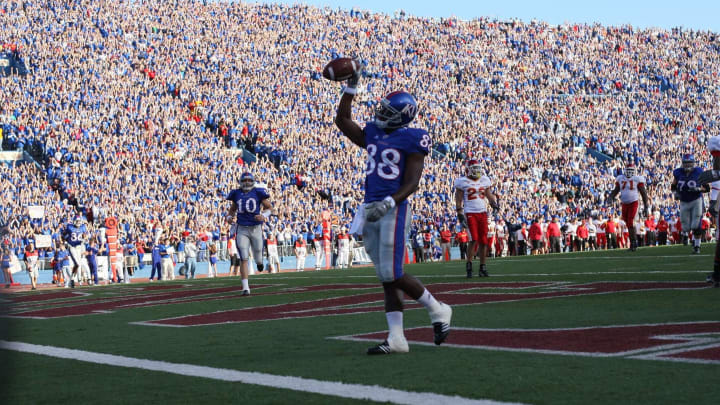 KU football wide receiver Marcus Henry (88) (Photo by Damian Strohmeyer/Sports Illustrated/Getty Images)