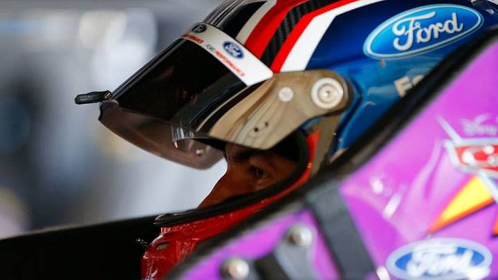 DOVER, DE - JUNE 02: Darrell Wallace Jr., driver of the #6 Disney Pixar Cars 3 Ford, sits in his car during practice for the NASCAR XFINITY Series OneMain Financial 200 at Dover International Speedway on June 2, 2017 in Dover, Delaware. (Photo by Jonathan Ferrey/Getty Images)