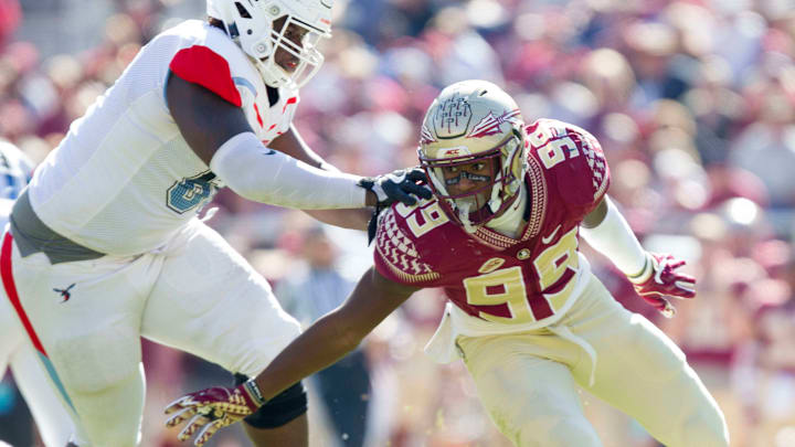 Florida State Seminoles defensive end Brian Burns (99) (Photo by Logan Stanford/Icon Sportswire via Getty Images)