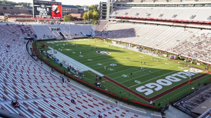 Oct 3, 2020; Athens, Georgia, USA; A general view of the stadium prior to the game between the Georgia Bulldogs and the Auburn Tigers at Sanford Stadium. Mandatory Credit: Dale Zanine-USA TODAY Sports