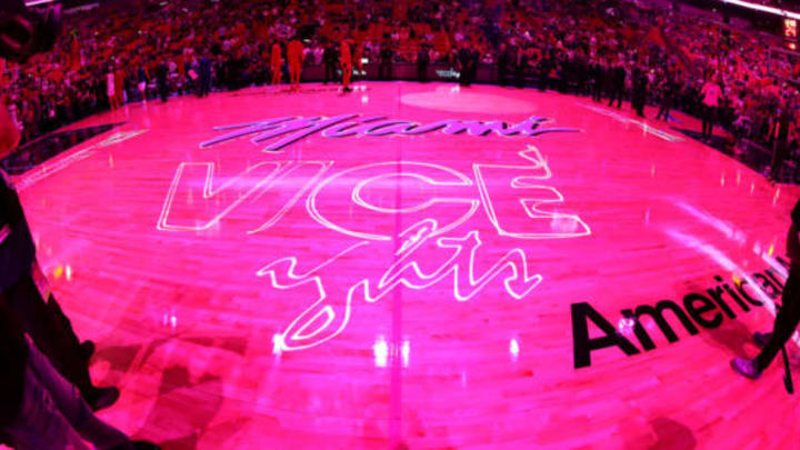 MIAMI, FL – NOVEMBER 10: A general view of the court before the game between Miami Heat and Washington Wizards on November 10, 2018 at American Airlines Arena in Miami, Florida. NOTE TO USER: User expressly acknowledges and agrees that, by downloading and or using this photograph, user is consenting to the terms and conditions of Getty Images License Agreement. Mandatory Copyright Notice: Copyright 2018 NBAE (Photo by Issac Baldizon/NBAE via Getty Images)