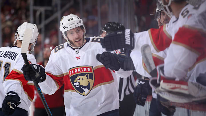 GLENDALE, ARIZONA – FEBRUARY 25: Mike Hoffman #68 of the Florida Panthers . (Photo by Christian Petersen/Getty Images)