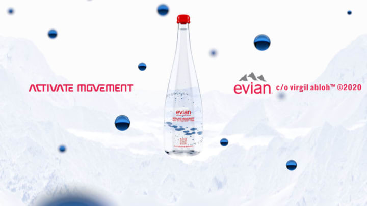 Photo: evian and Virgil Abloh launch new limited edition “Activate Movement” collection.. Image Courtesy evian