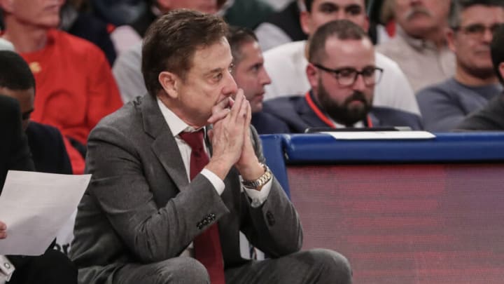 Nov 13, 2023; New York, New York, USA; St. John's Red Storm head coach Rick Pitino sits on the bench in the second half against the Michigan Wolverines at Madison Square Garden. Mandatory Credit: Wendell Cruz-USA TODAY Sports