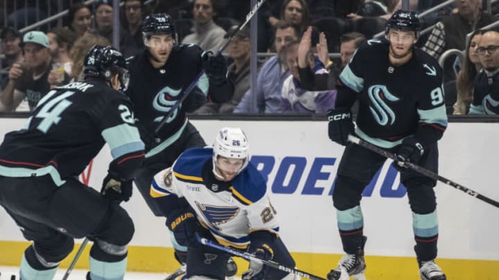 St. Louis Blues forward Nathan Walker (26)Mandatory Credit: Stephen Brashear-USA TODAY Sports