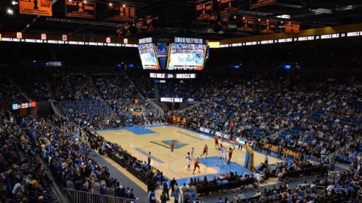 Jan 13, 2016; Los Angeles, CA, USA; General view of an NCAA basketball game between the Southern California Trojans and the UCLA Bruins at Pauley Pavilion. Mandatory Credit: Kirby Lee-USA TODAY Sports
