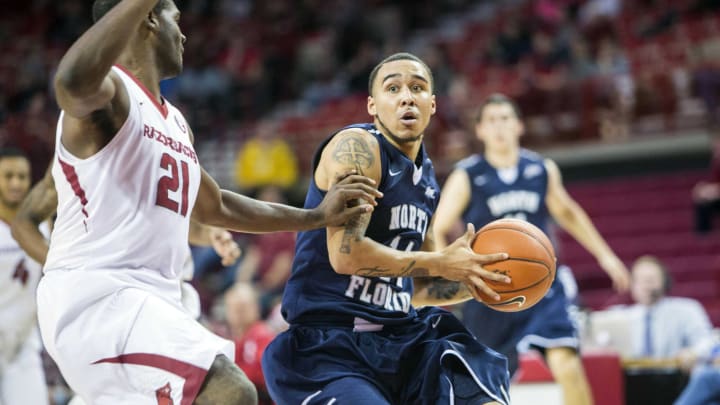 ASUN Basketball North Florida Ospreys guard Dallas Moore Gunnar Rathbun-USA TODAY Sports